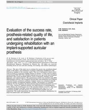 Evaluation of the success rate, prosthesis-related quality of life, and satisfaction in patients undergoing rehabilitation with 