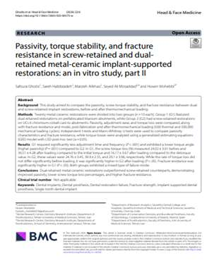 Passivity, torque stability, and fracture resistance in screw-retained and dualretained metal-ceramic implant-supported restorat